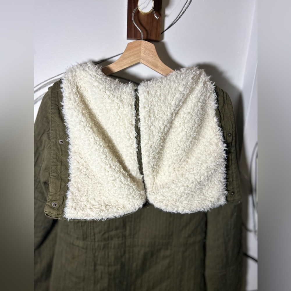 Hei Hei Olive Army Green Sherpa Lined Women’s Coat w/Pockets, Hood, Pockets, Med - Picture 15 of 16